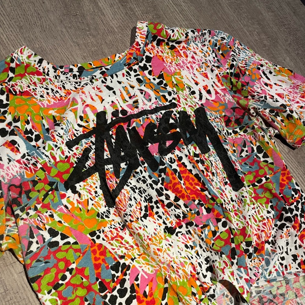 Stussy Tie Crop Top T Shirt